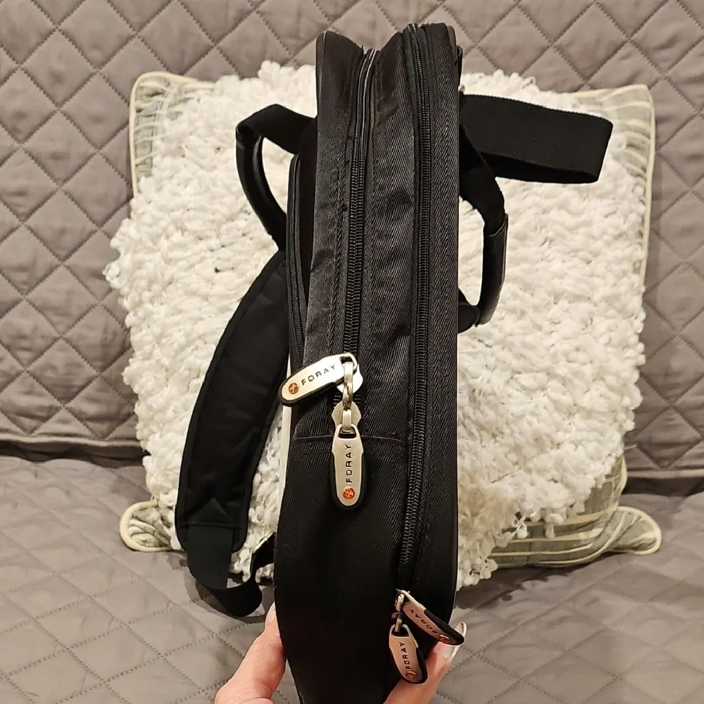 Foray Black and Silver/Gray Laptop Bag with Sporty Design